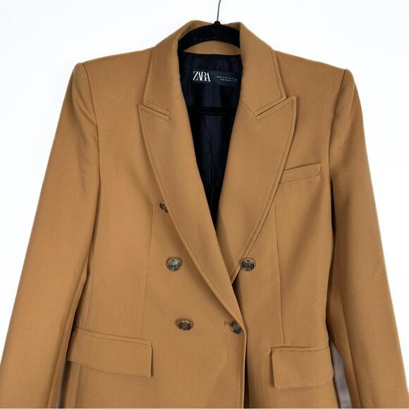 NWOT Zara Double Breasted Long Camel Color Blazer. Blogger fave. - Picture 8 of 13